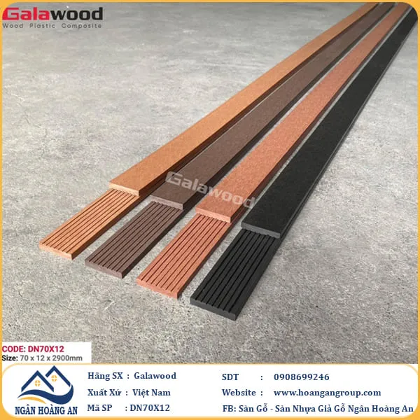 Thanh Đa Năng Gỗ Nhựa Ngoài Trời Galawood DN70X12 Red Brown